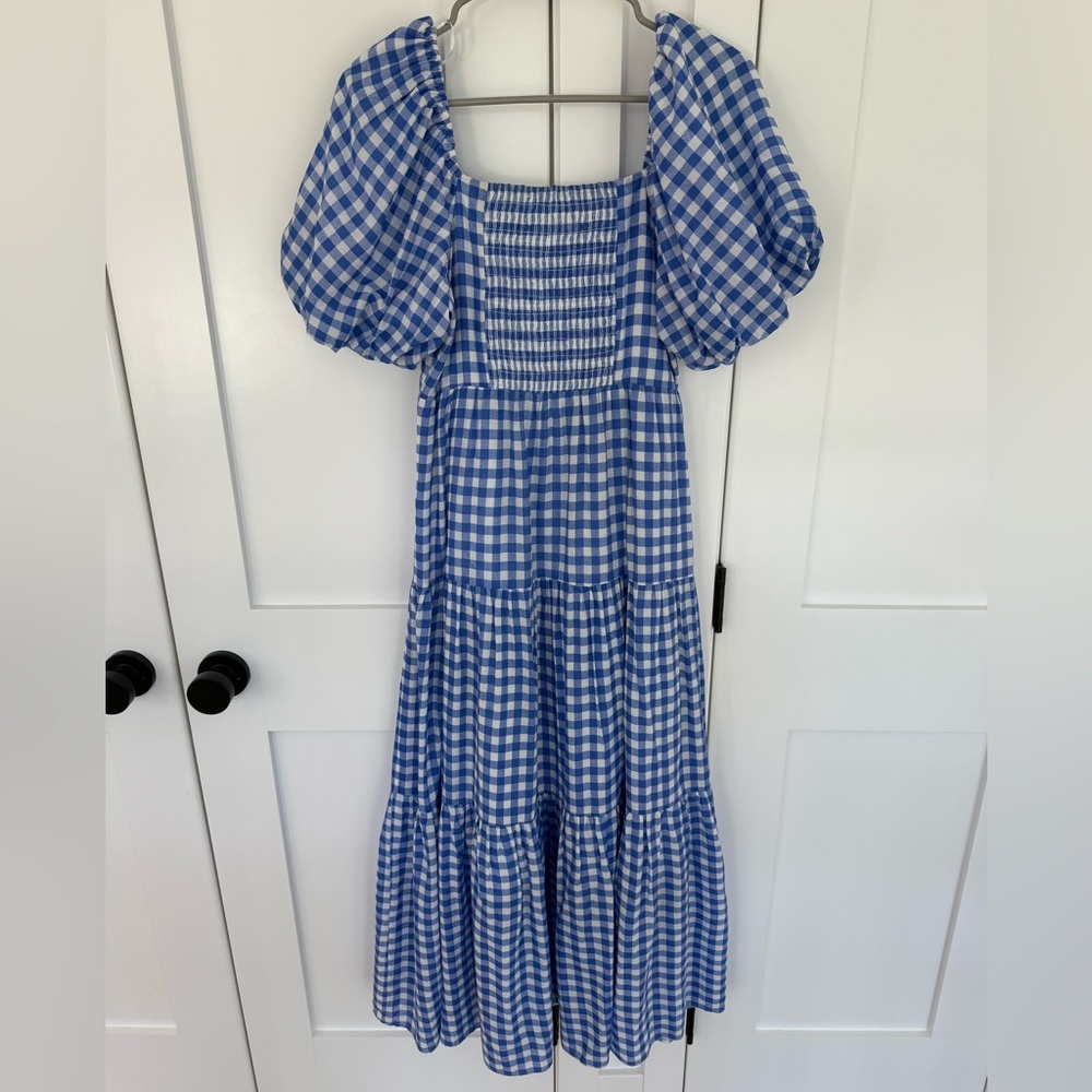 Hyacinth House Blue Gingham Puff Sleeve Dress - Picture 5 of 12